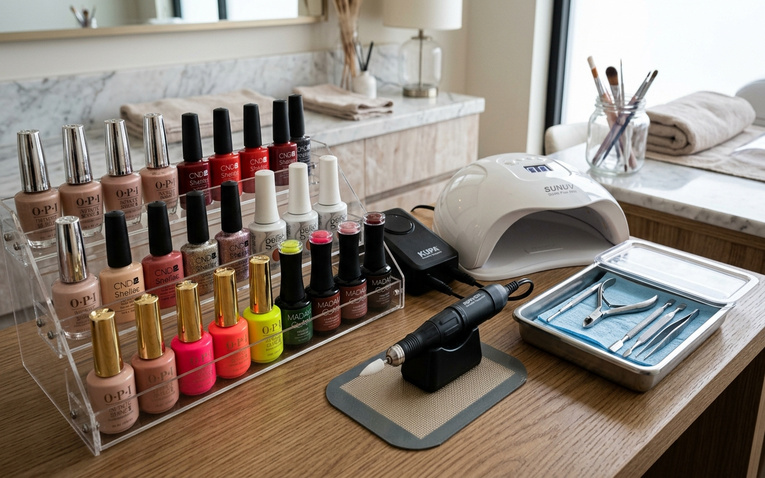 Bộ sơn gel cao cấp máy mài và máy hơ gel chuyên dụng cho tiệm nail