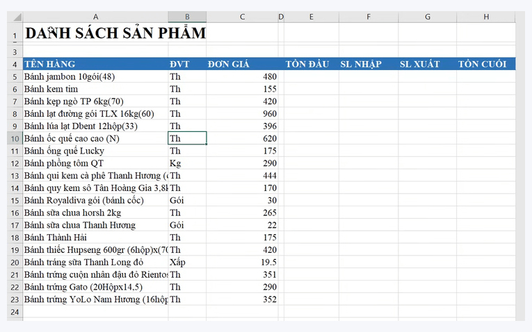 Quy chuẩn thiết lập danh mục hàng hóa và mã SKU chuẩn trên Excel