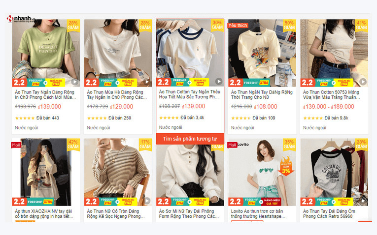 So sánh giá cả sản phẩm giữa các gian hàng quốc tế Shopee