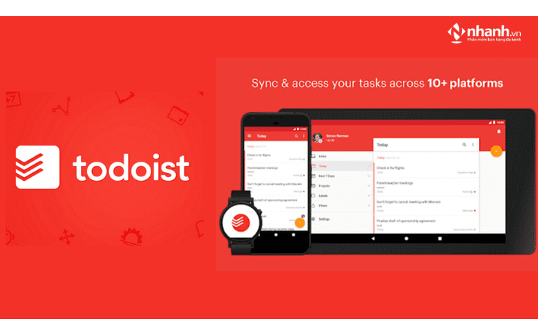 App nhắc nhở công việc Todoist