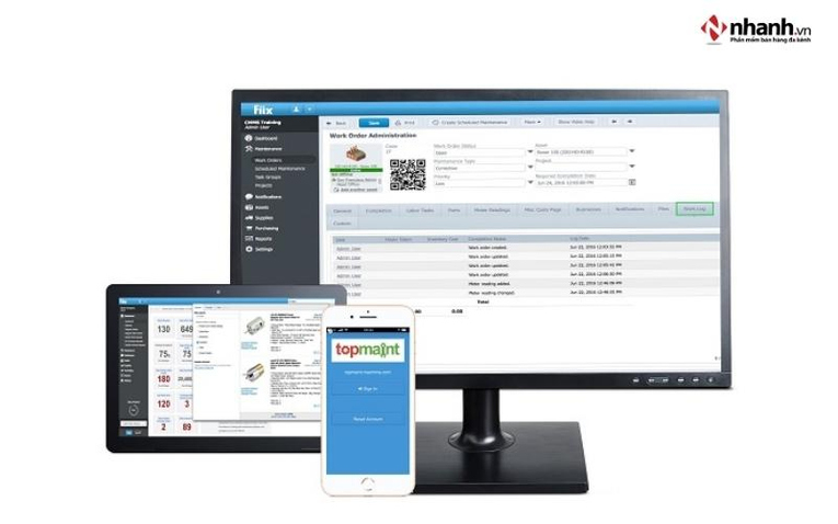 Phần mềm quản lý bảo trì thiết bị Topmaint