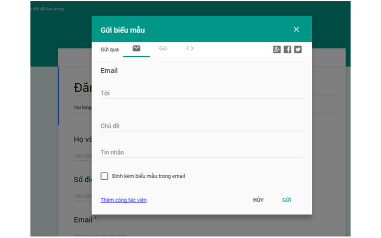 Hướng dẫn tạo Form đăng ký trên Google drive