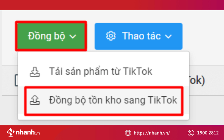 Cách đồng bộ kho hàng TikTok Shop