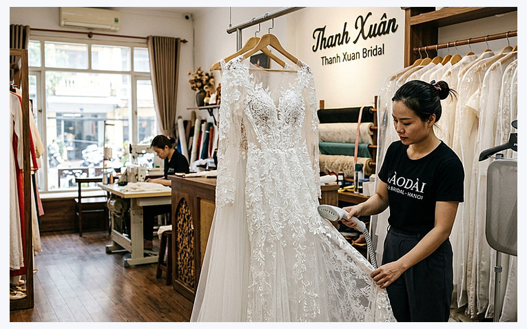 Kinh nghiệm bảo quản và chăm sóc váy cưới luôn mới tinh