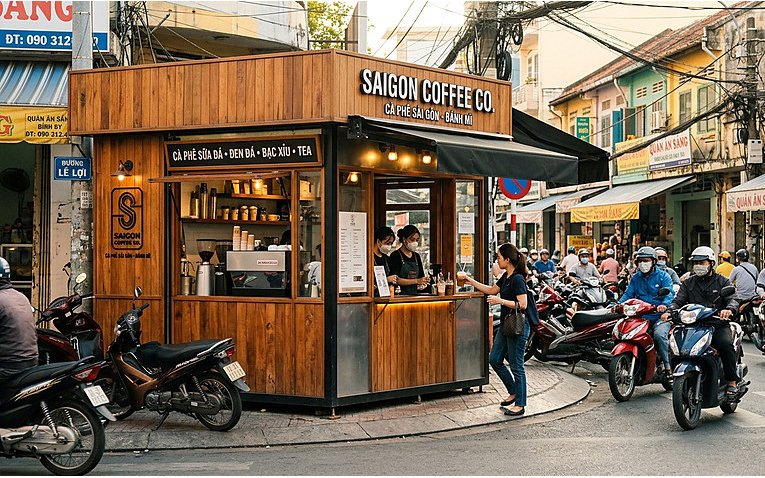 mô hình quán cafe takeaway 100 triệu