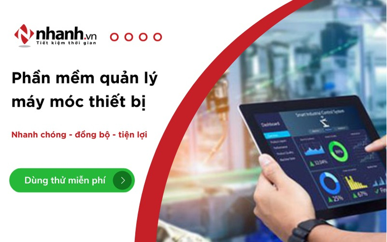 Phần mềm quản lý  bán hàng thiết bị máy móc Nhanh.vn