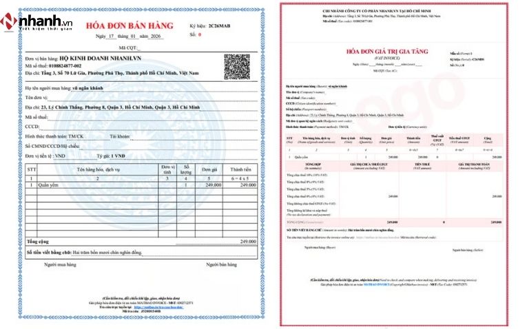Thiết lập mẫu hóa đơn điện tử từ máy tính tiền