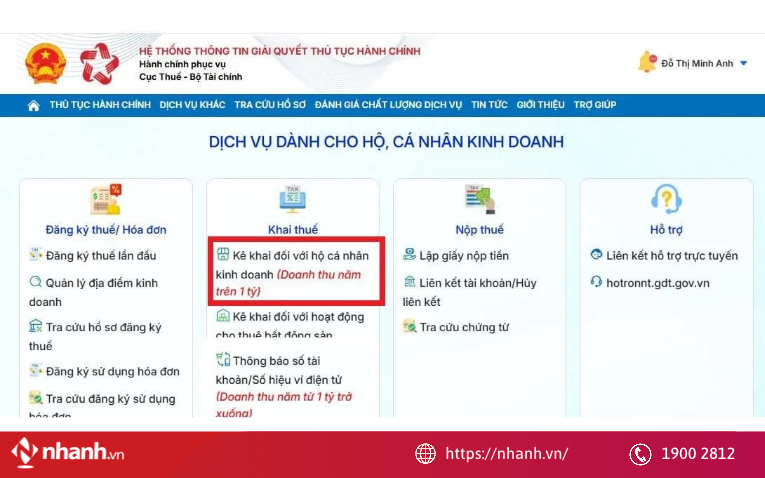 Chọn địa điểm nộp tờ khai
