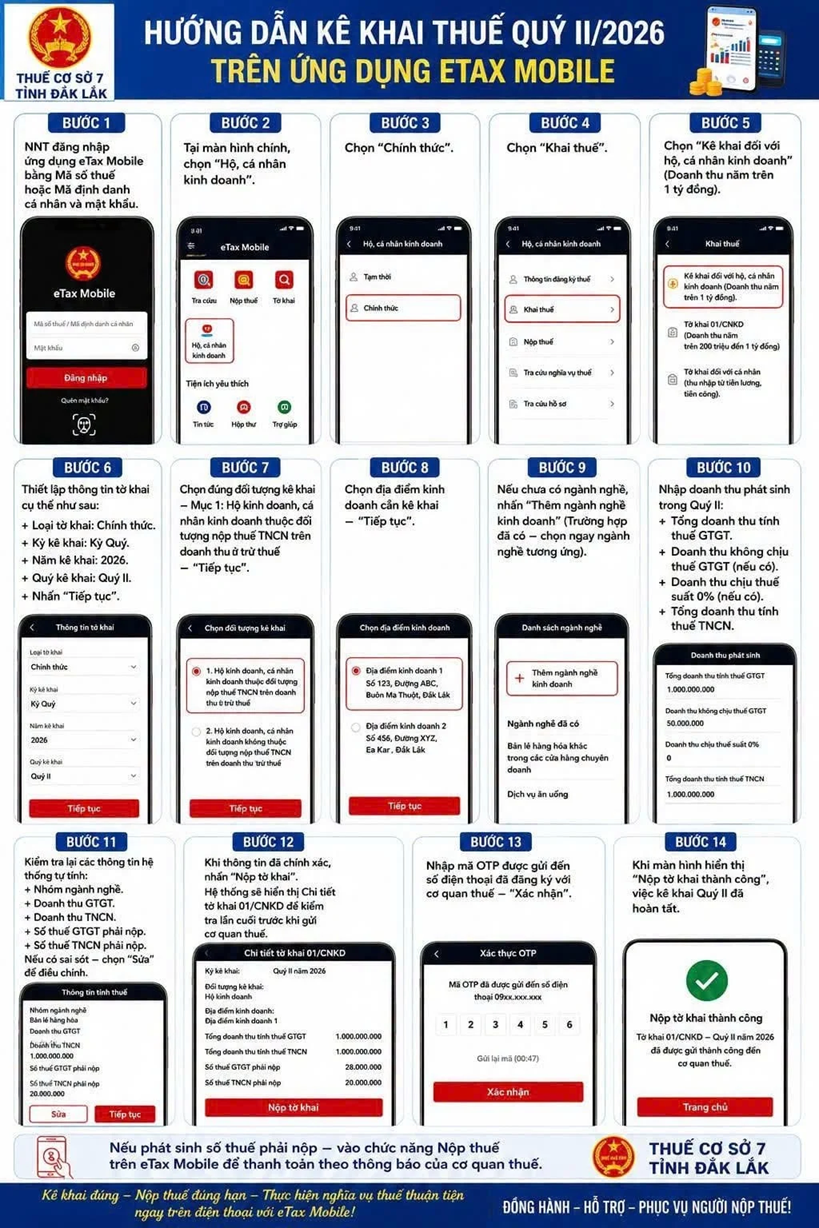 Khai thuế trên eTax Mobile