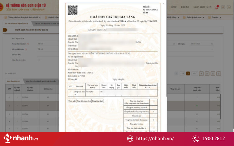 Xem chi tiết hóa đơn