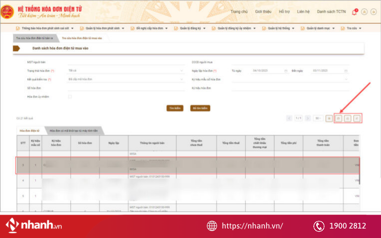 Kiểm tra danh sách hóa đơn