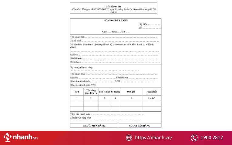 Hóa đơn điện tử bán hàng