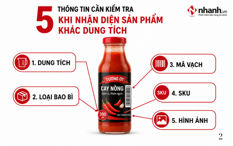 5 thông tin phân biệt sản phẩm khác dung tích