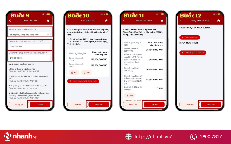 Các bước kê khai nộp thuế HKD