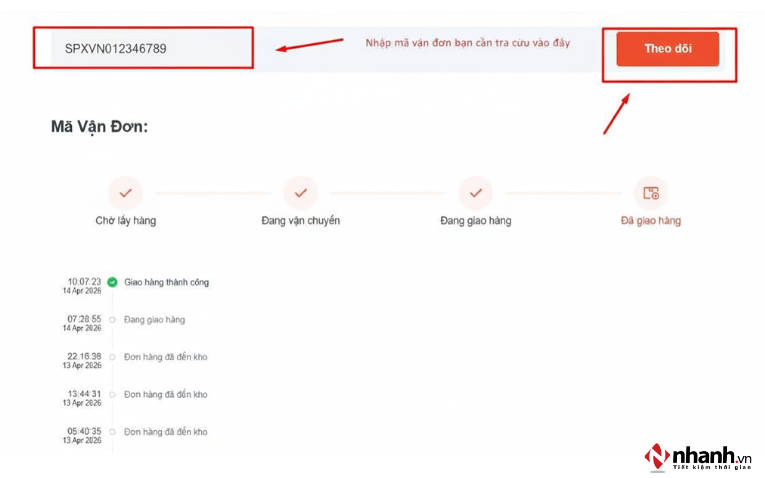 Cách tra cứu mã đơn hàng Shopee Express
