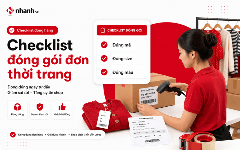 Checklist đóng gói đơn hàng thời trang đúng size màu