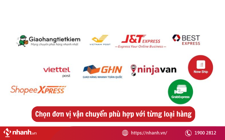 Chọn đơn vị vận chuyển phù hợp với từng loại hàng