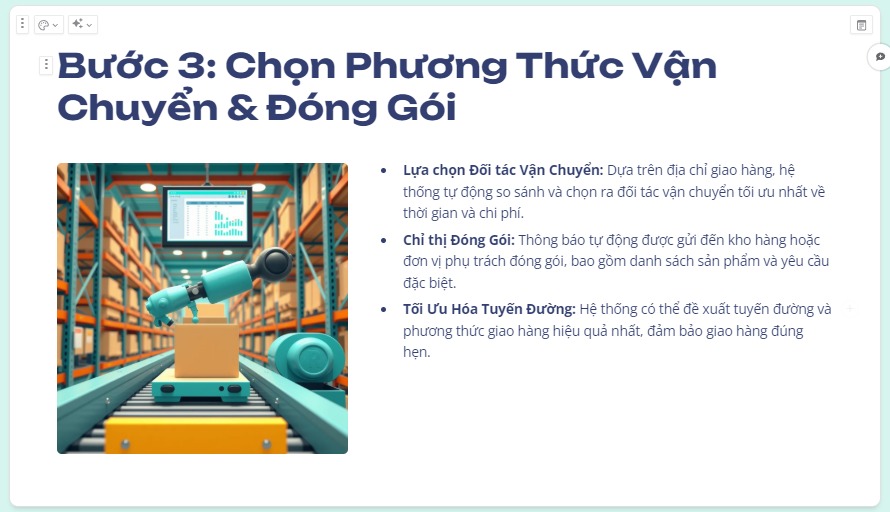 Chọn phương thức vận chuyển và đóng gói