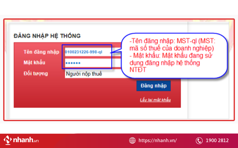 Đăng nhập Cổng thông tin thuế điện tử
