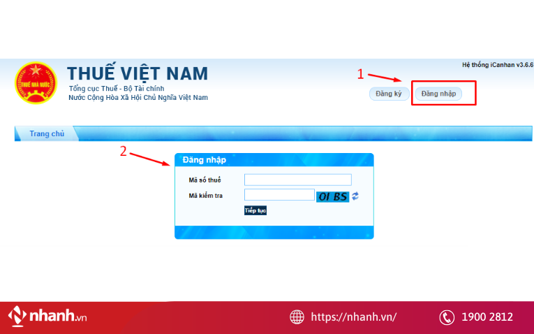Đăng nhập vào Cổng thuế điện tử