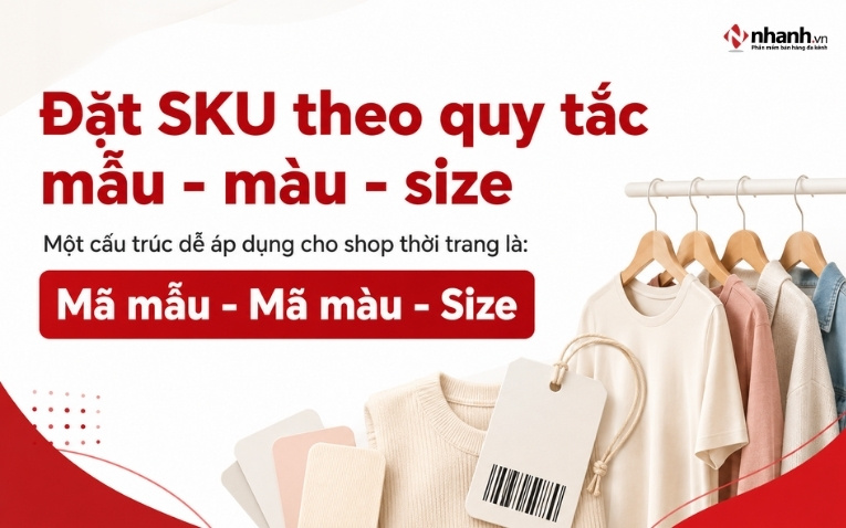 Đặt SKU theo quy tắc mẫu - màu - size