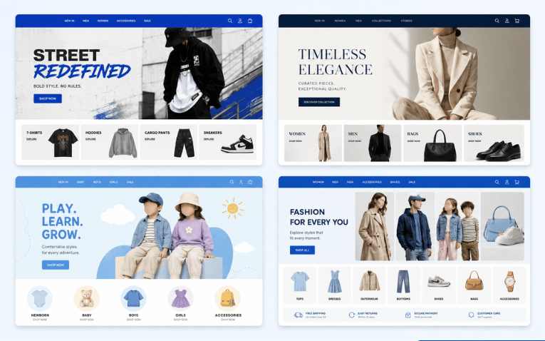 Demo website streetwear thời trang cao cấp và đa danh mục