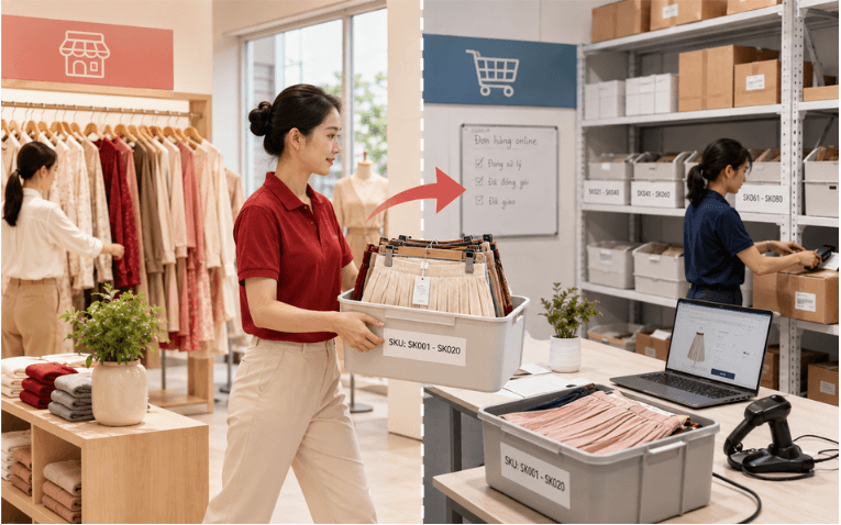 Điều chuyển hàng thời trang theo kênh bán