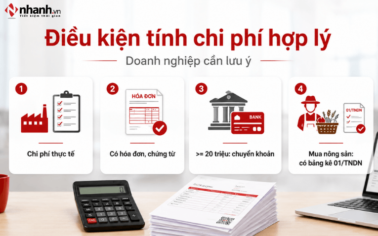 Điều kiện để tính chi phí hợp lý doanh nghiệp