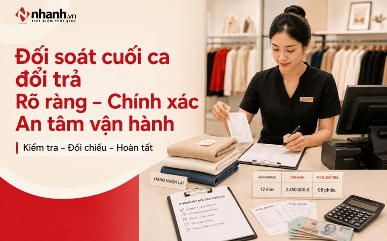 Đối soát hàng và tiền sau giao dịch đổi trả
