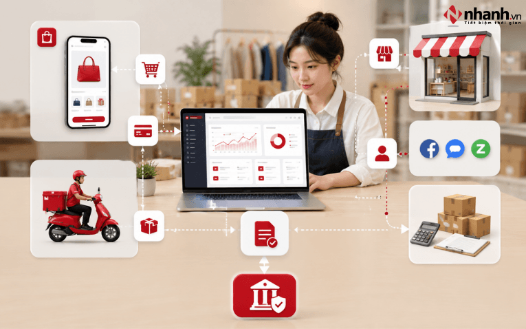 Đối với doanh thu từ kinh doanh truyền thống và sàn không có chức năng thanh toán