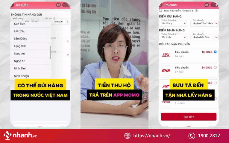 Gửi hàng toàn quốc, thao tác nhanh gọn