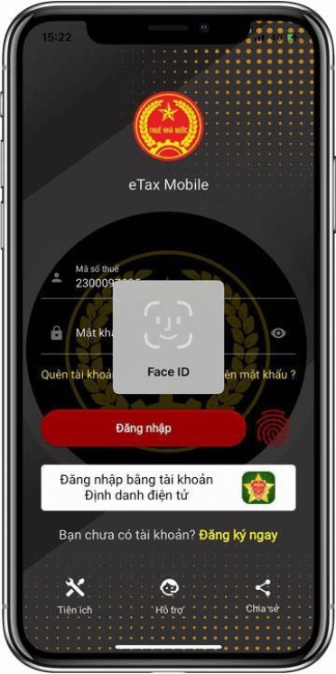 Hệ thống hiển thị màn hình check vân tay/FaceID