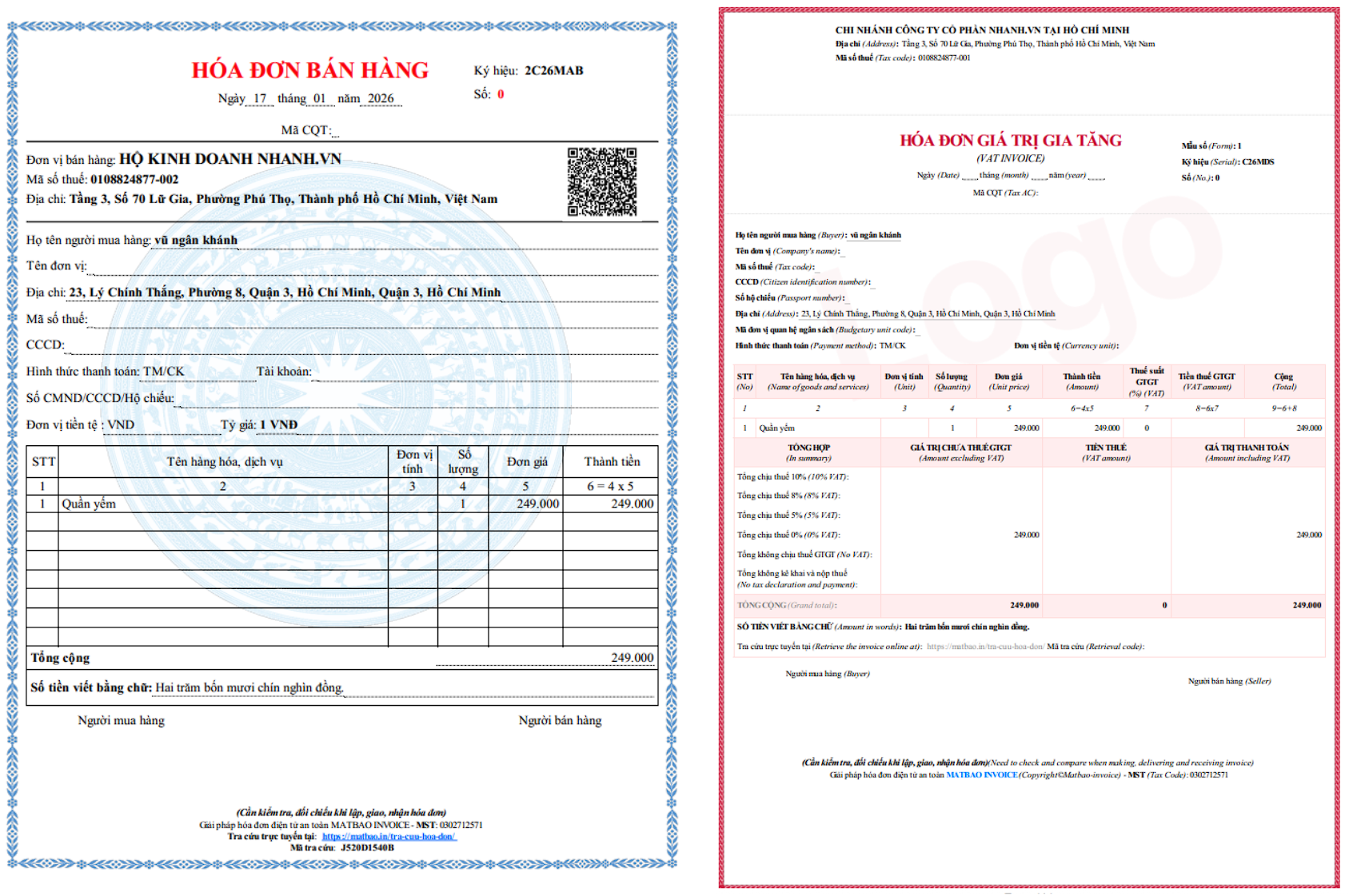 Hoá đơn điện tử được tạo tự động