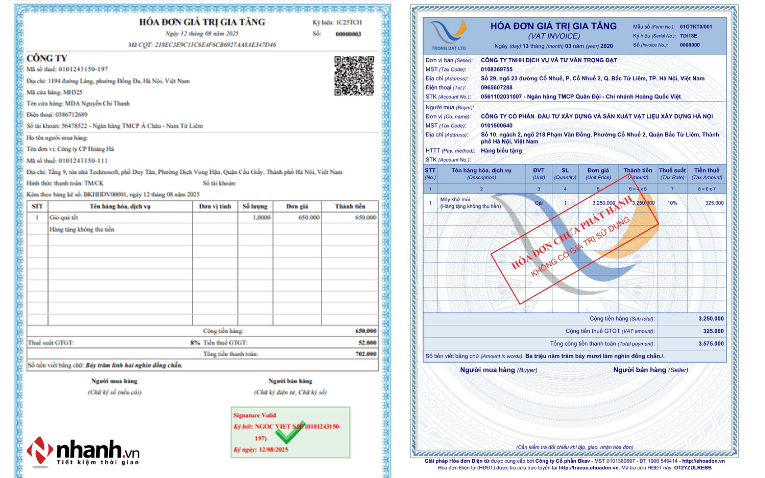 Hóa đơn hàng biếu tặng/ không thu tiền