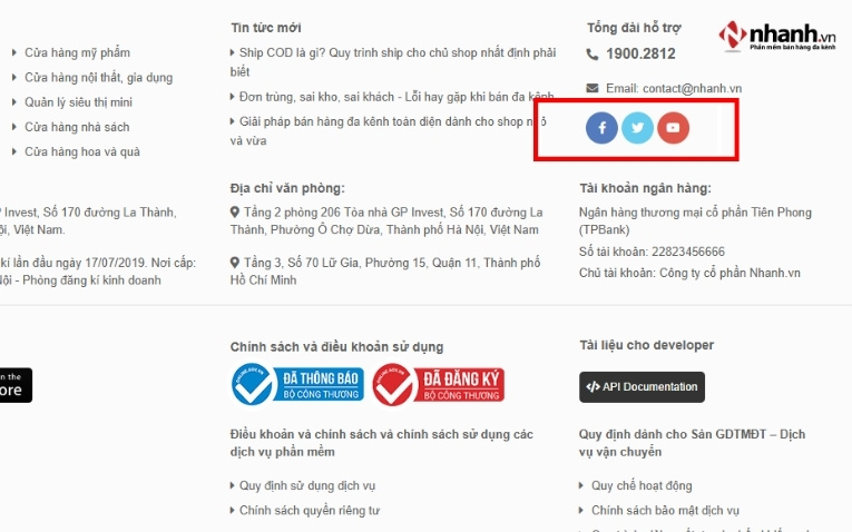 Kết nối với các kênh bán hàng trực tuyến khác trên website