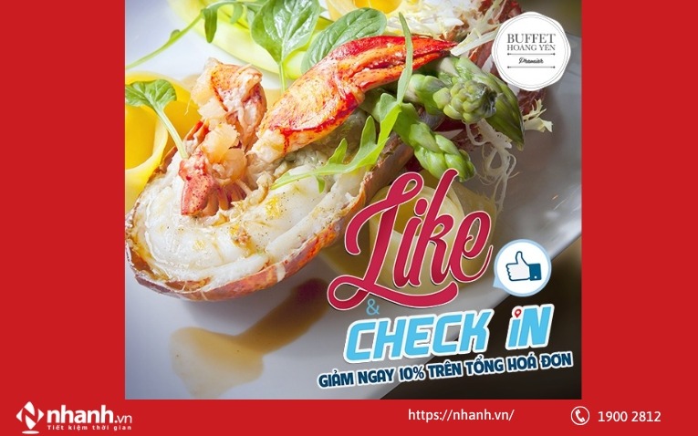 Khuyến mãi khi like, share và check in trên mạng xã hội
