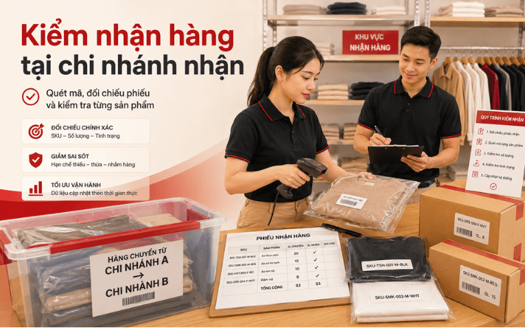 Kiểm nhận hàng điều chuyển tại chi nhánh