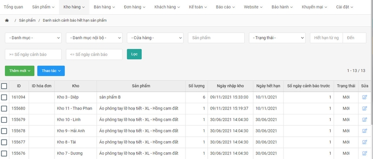 Kiểm tra hạn sử dụng của sản phẩm trên Nhanh.vn