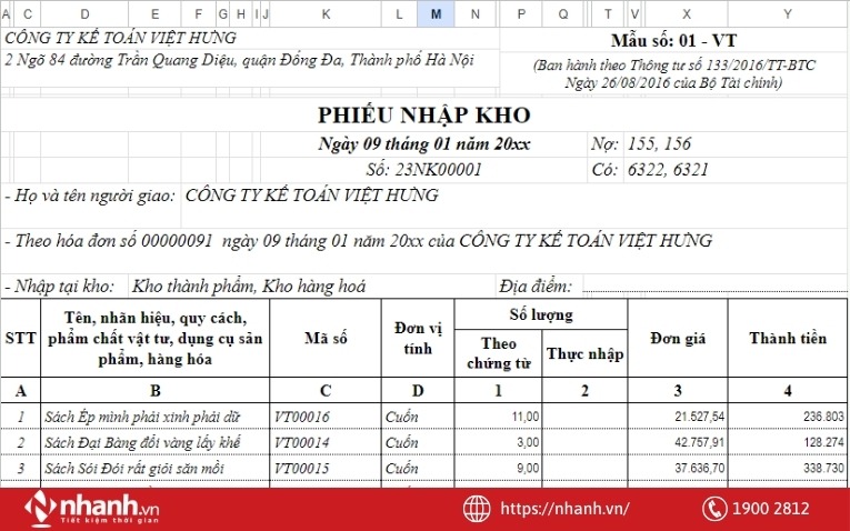 Kiểm tra tính hợp lệ của các hóa đơn, chứng từ trước khi thực hiện xuất nhập kho