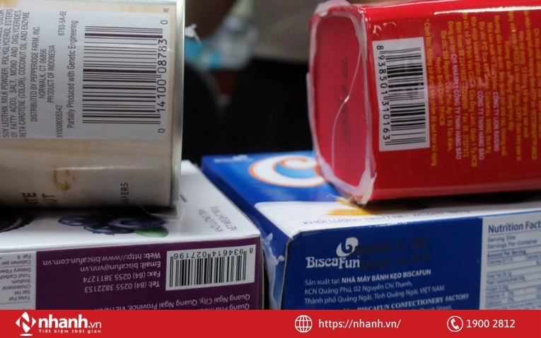 Mã vạch được in lên trên bao bì sản phẩm