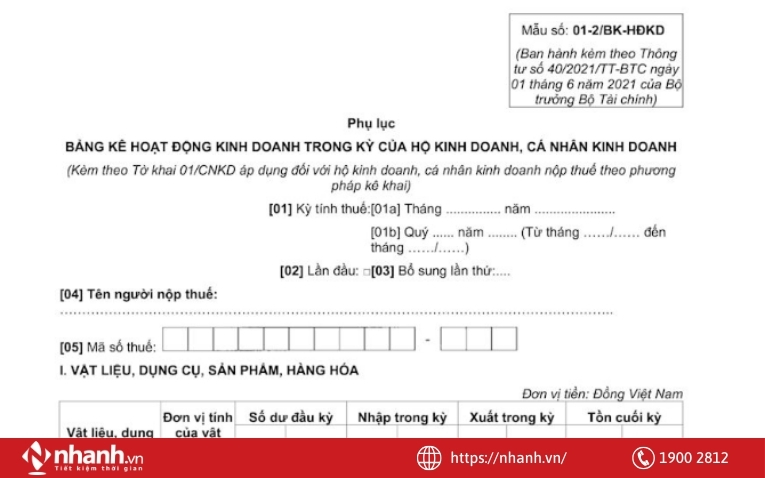 Năm 2026, hộ kinh doanh, cá nhân kinh doanh không phải nộp mẫu 01-2/BK-HĐKD