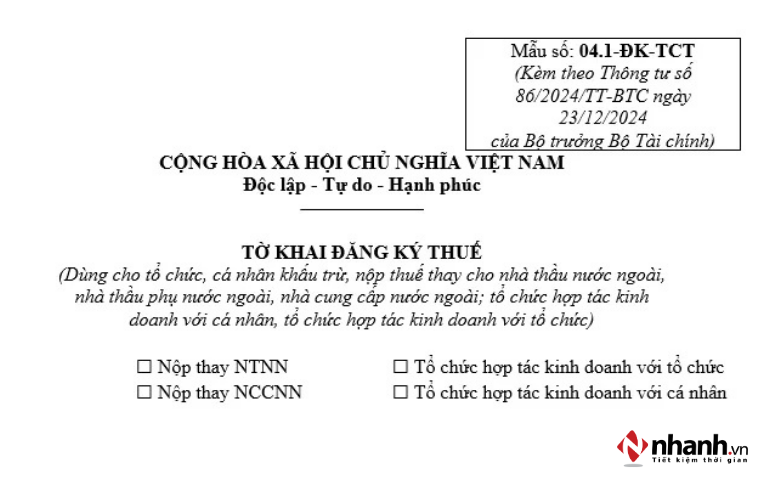 Mẫu số 04.1-ĐK-TCT-BK