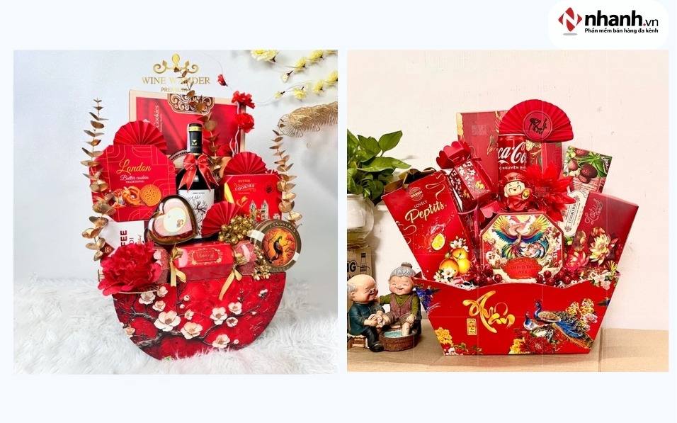 Mẫu giỏ quà biếu Tết