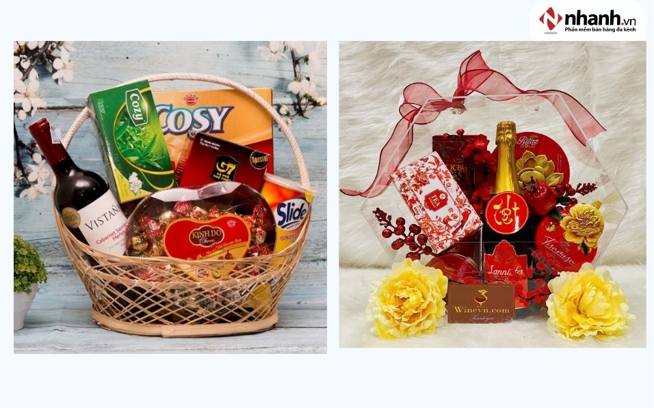 Mẫu giỏ quà biếu Tết