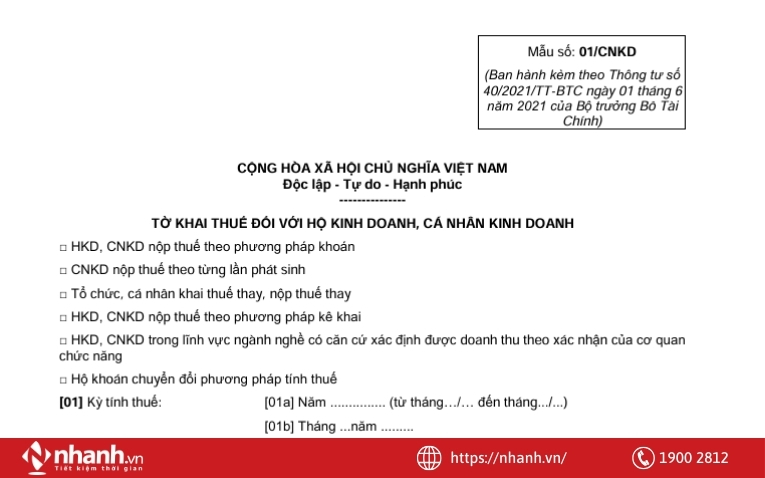 Tờ khai theo Thông tư 40/2021/TT-BTC khi doanh thu tăng đột biến từ tháng 06/2025