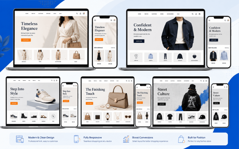 Mẫu website bán hàng thời trang theo từng phong cách shop