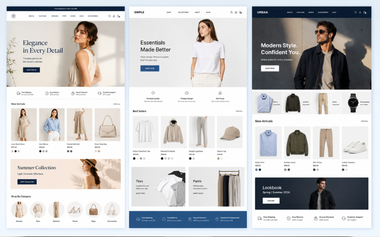 Mẫu 3: Website thời trang nam hiện đại