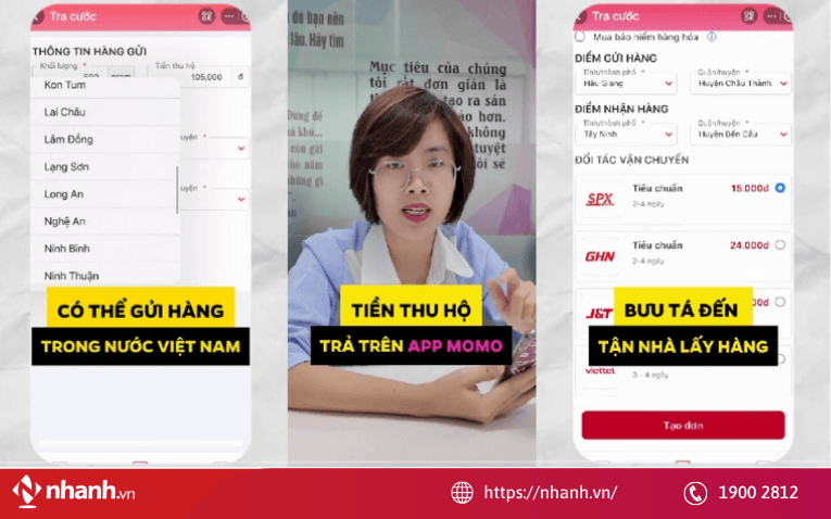 MoMo ship gửi hàng toàn quốc, không giới hạn khu vực