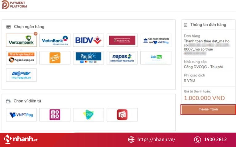 Người nộp thuế xác nhận và thanh toán