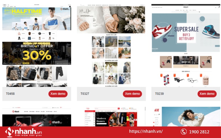 Nhanh.vn giúp bạn thiết kế website bán hàng phù hợp với từng ngành hàng
